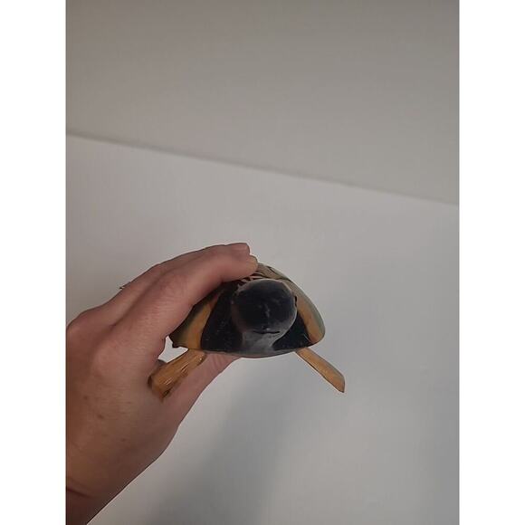 Jamaica Turtle Tortoise Wood Carving Handmade Green Black Brown Souvenir - Picture 7 of 7